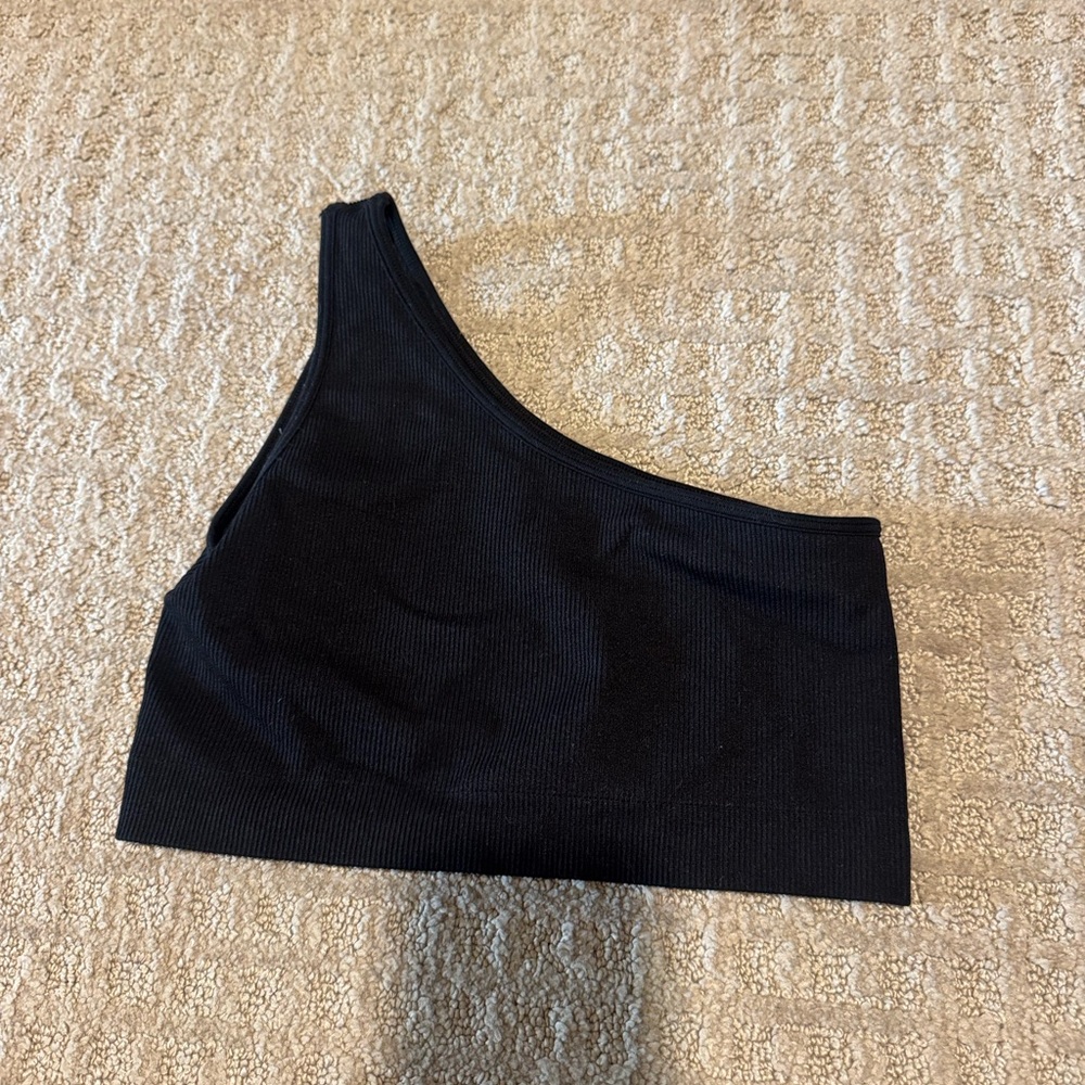 SET Active Black Ribbed Top - Picture 2 of 3